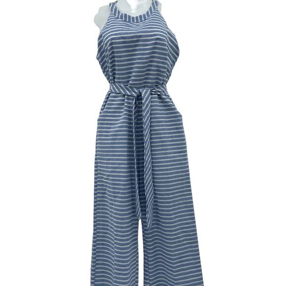 Pretty Garden Sleeveless Wide Leg Striped Jumpsuits - Picture 2 of 9